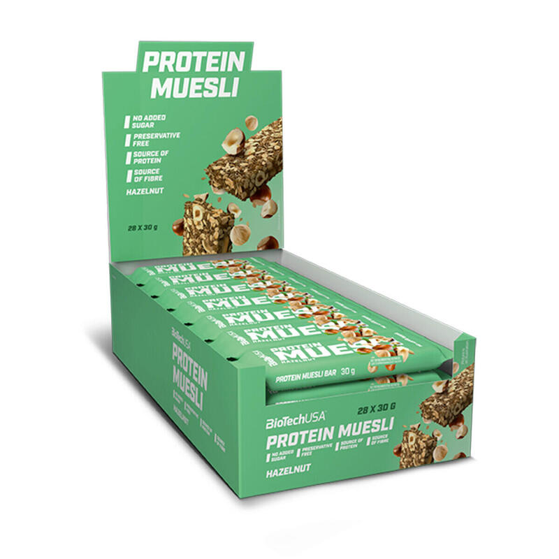 Barres énergétiques - Protein Muesli Bar - Noisette Boite de 28