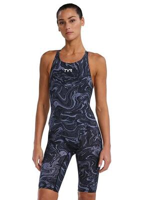 TYR Thresher Hyperblitz Open Back Kneesuit - Titanio - Taglia 20