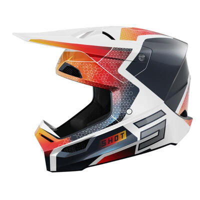 Casco Shot Furious Bambino - Phaser Blu Rosso Perlato - Bambino