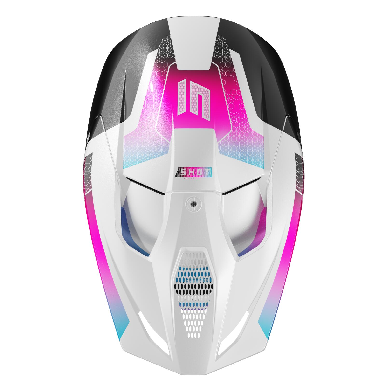 Casco Shot Race - Phaser Negro Azul Rosa Nacarado 2/4
