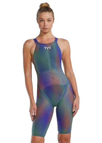 TYR Avictor 2.0 Luminis Open Back Kneesuit - Lime elettrico - Taglia 25