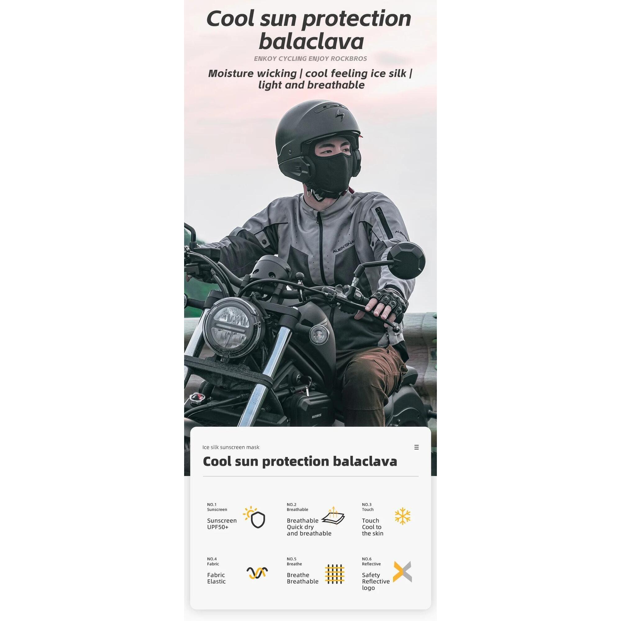 Cagulă protecție solară, răcoros la atingere, negru