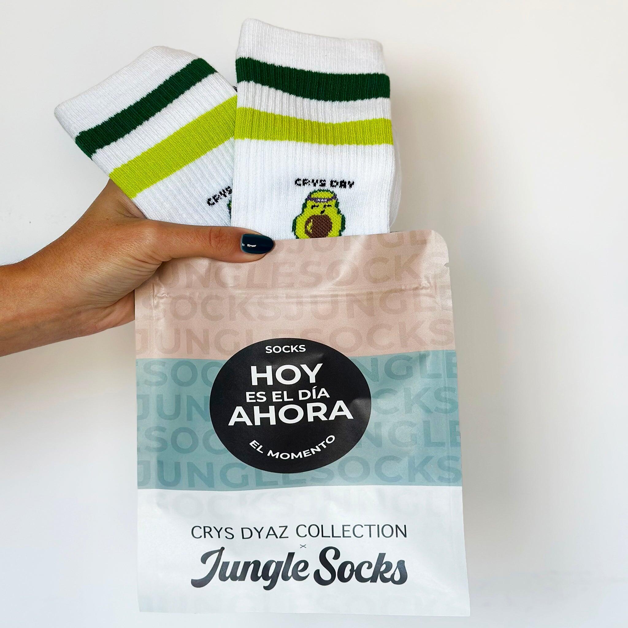 Calcetines Deportivos Algodón Crys Dyaz x JungleSocks Aguacate  S 2/3