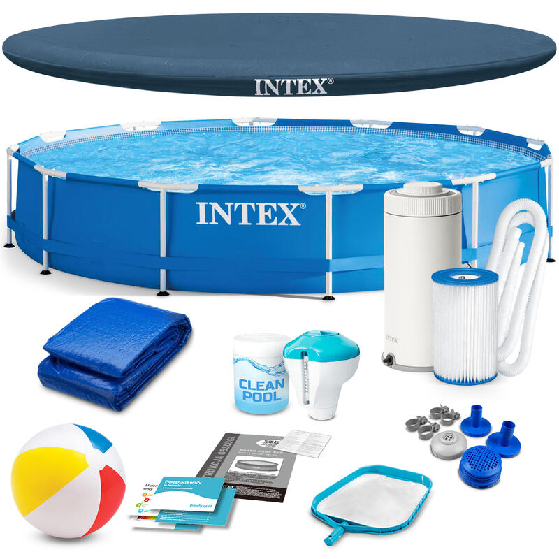 Basen stelażowy do ogrodu Intex 366 x 76 cm zestaw 15w1