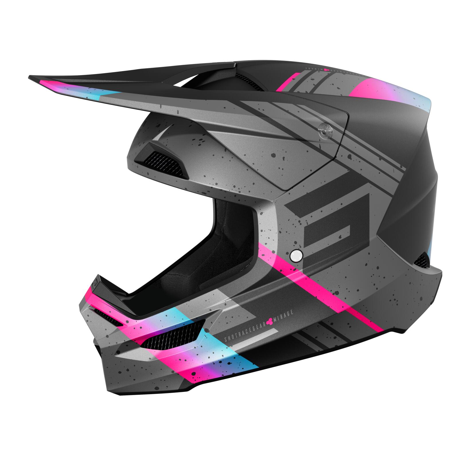 Capacete shot furious - mirage azul rosa fosco