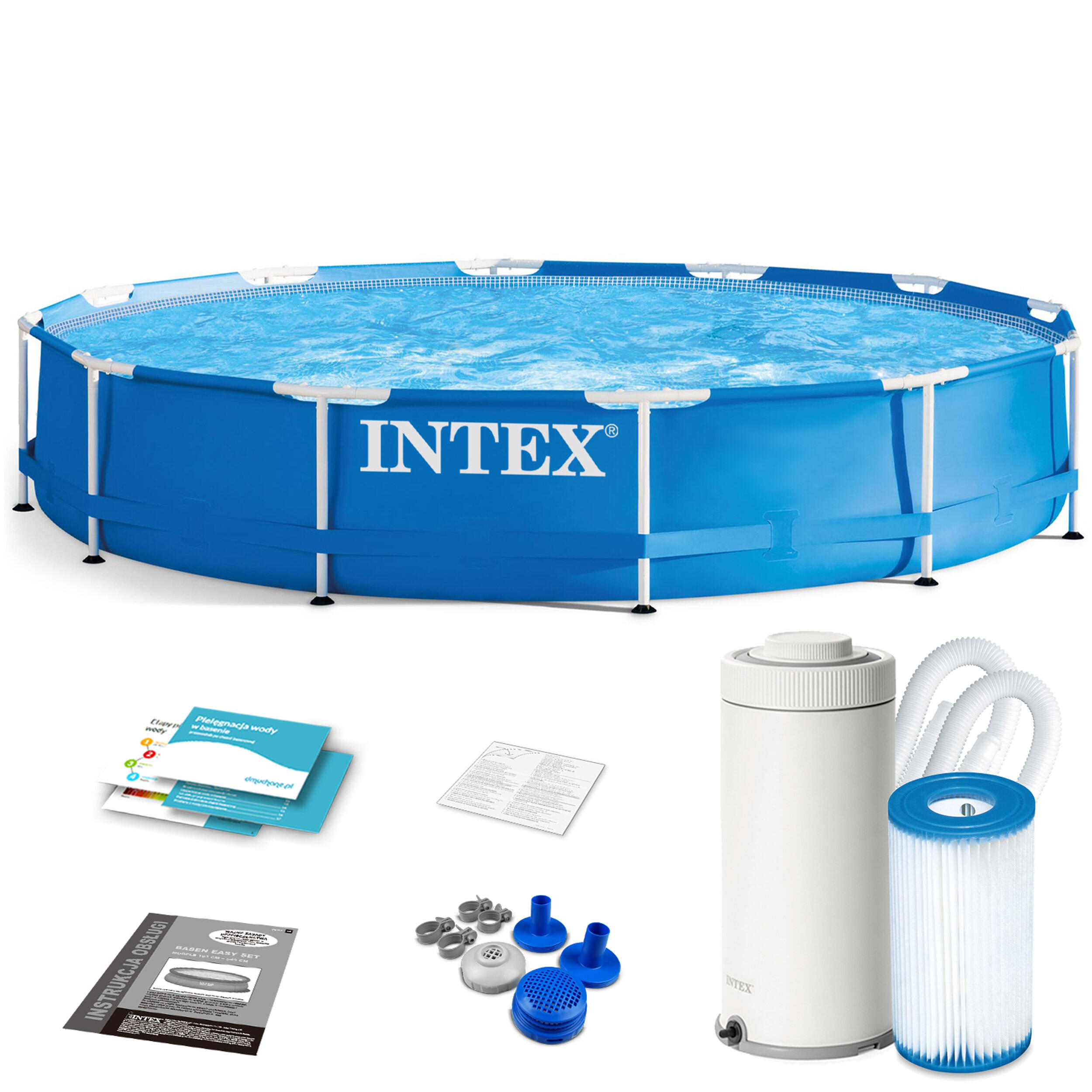INTEX Intex 28212NP - Piscina Metal Frame rotonda, Pompa Filtro, 366x76 cm