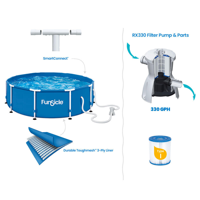 Piscine tubulaire ronde Funsicle Activity Pool