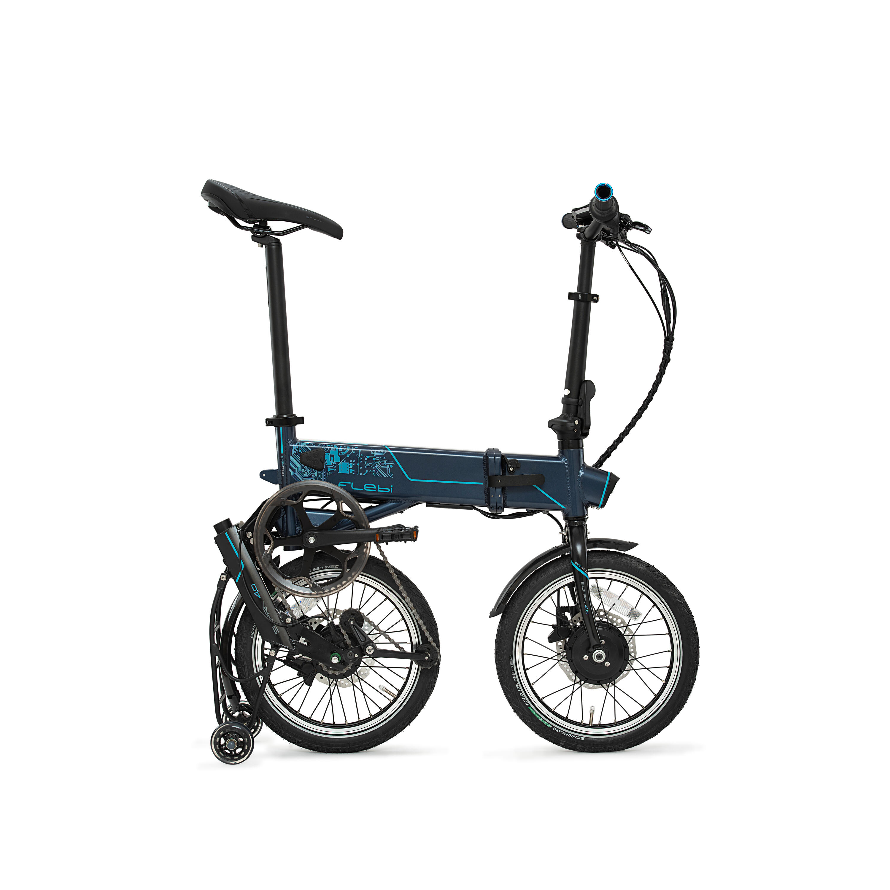 Vélo électrique pliant Supra 4.0+ Tech navy| Roues 16" | Autonomie 90 km 6/9