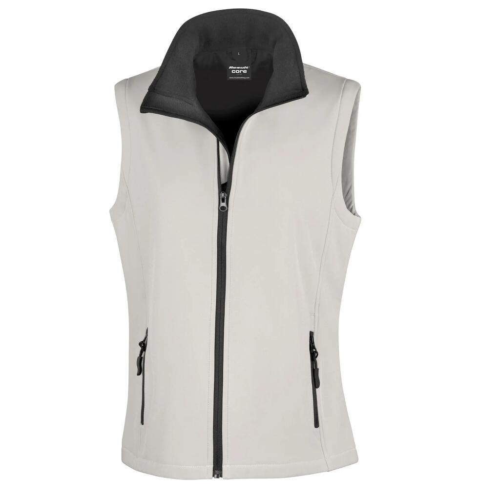 Womens/Ladies Softshell Body Warmer (White/Black)