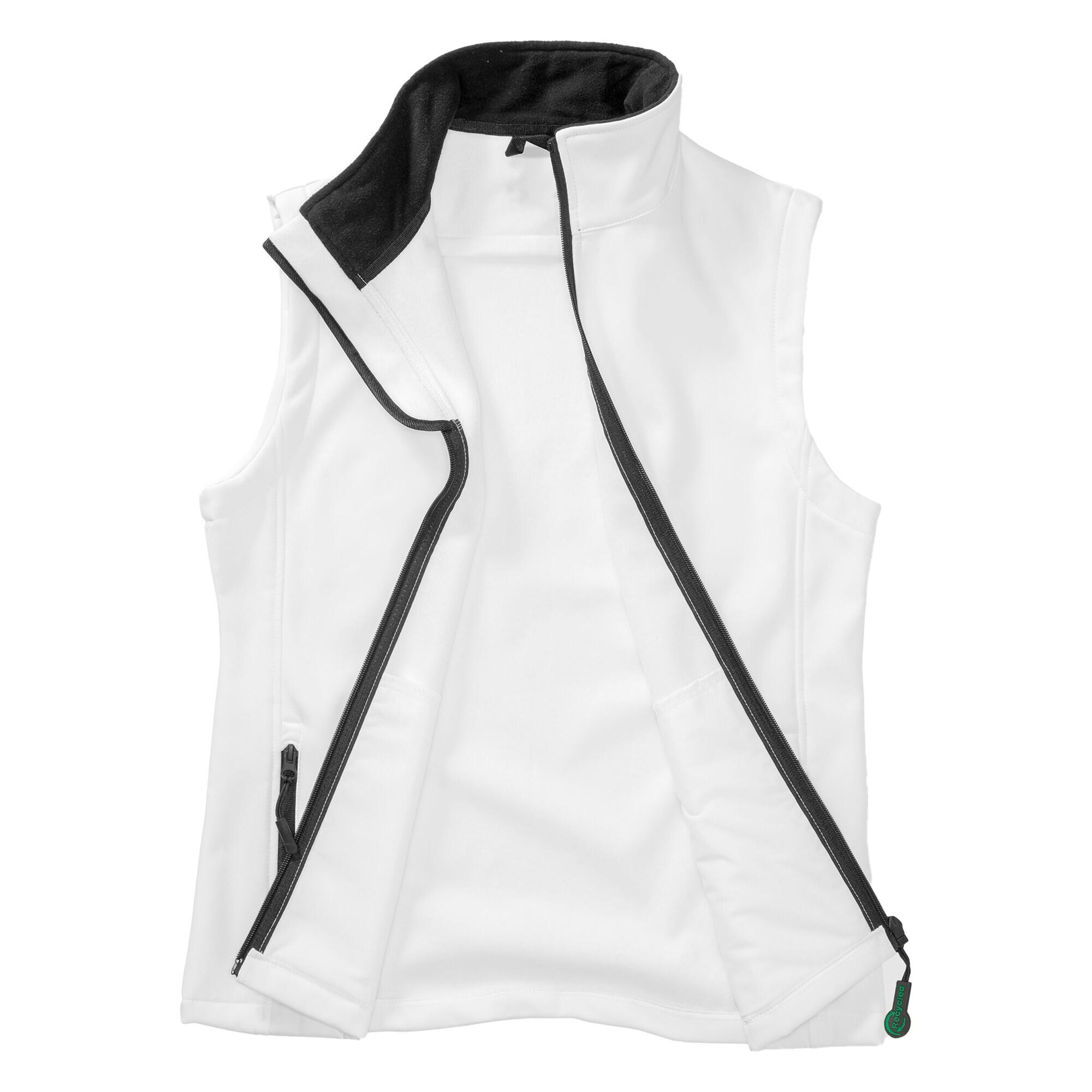 Colete Térmico Softshell Mulher (Branco / Preto) 2/3