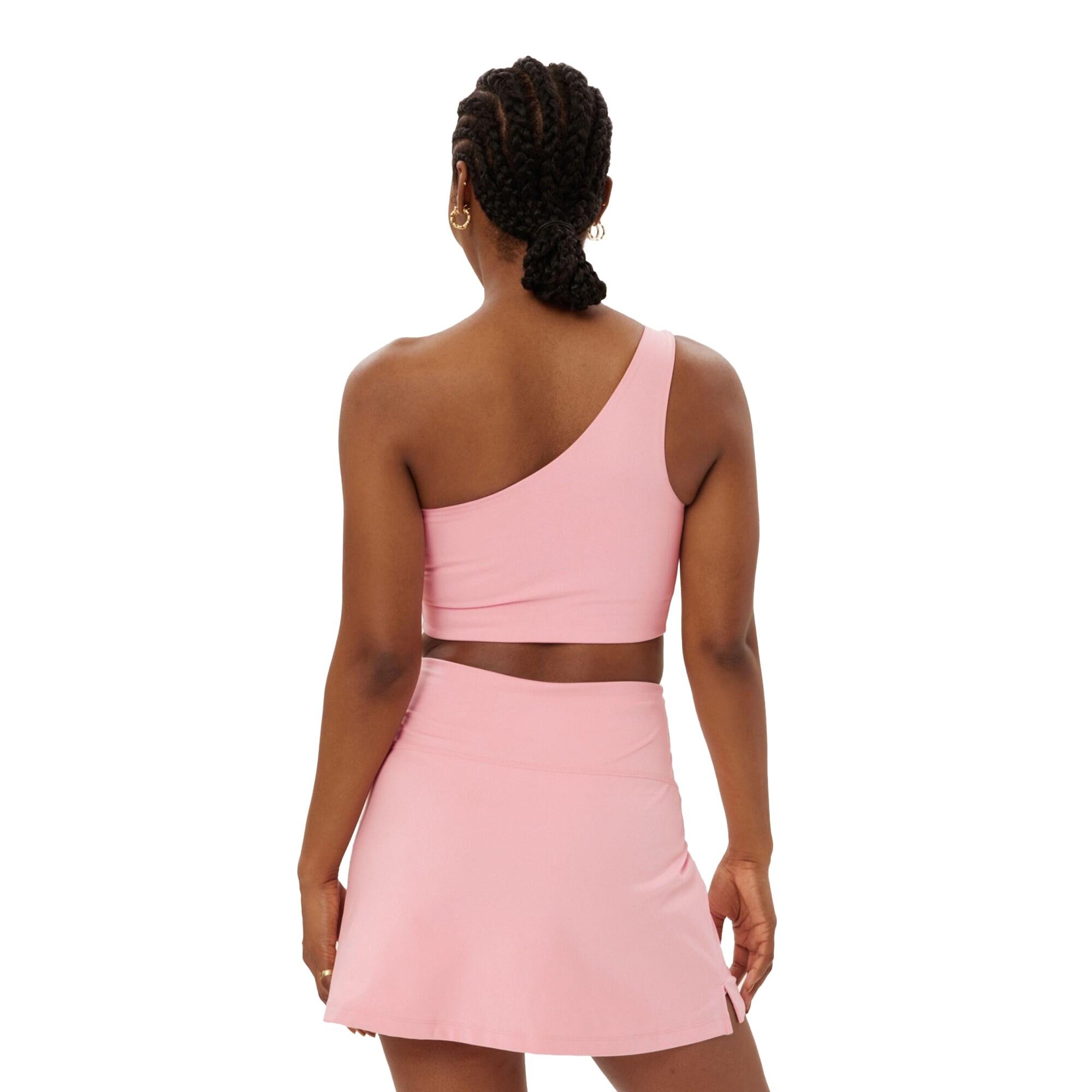 Womens/Ladies Bianca One Shoulder Sports Bra (Candy Pink) 2/3