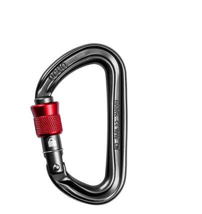 Mousqueton Ocún Hawk Screw en alu anodisé léger Ergonique