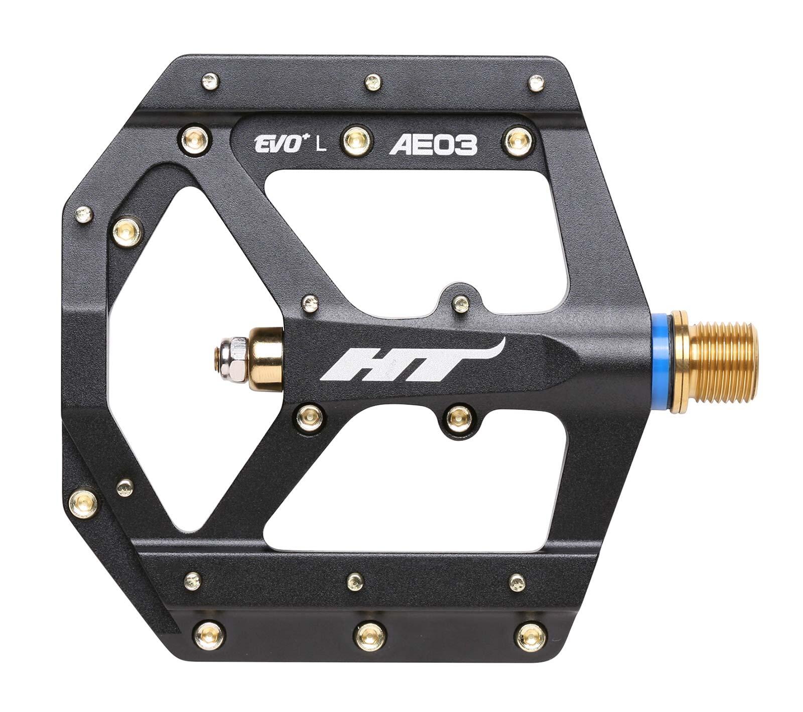 HT Components AE03T Pedals (Alloy / CNC Ti - 80kg rider max) - Black