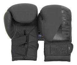 Gants de boxe à verrouillage de poignet hommes/femmes en cuir noir mat
