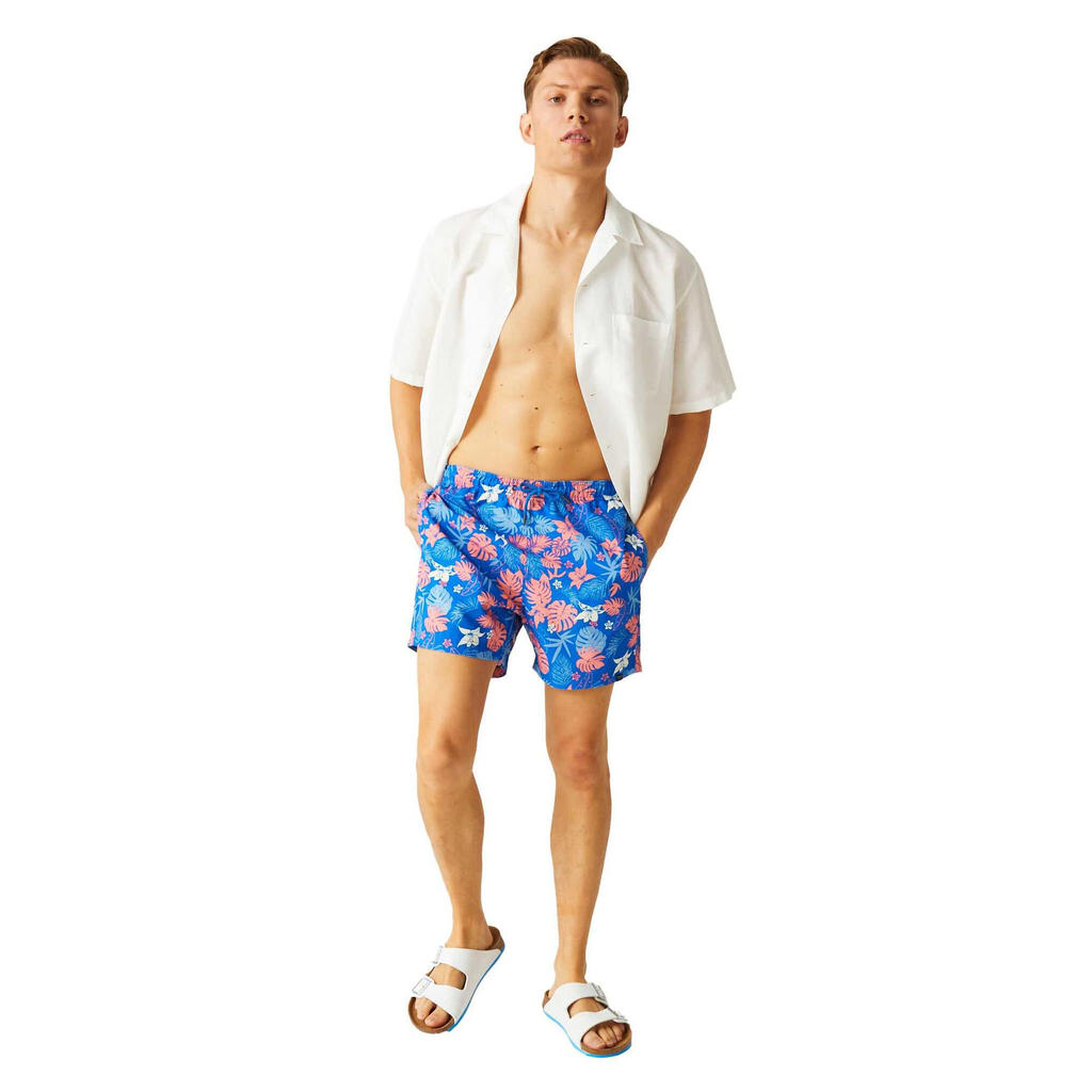 Mens Loras Family Hawaiian Swim Shorts (Oxford Blue)
