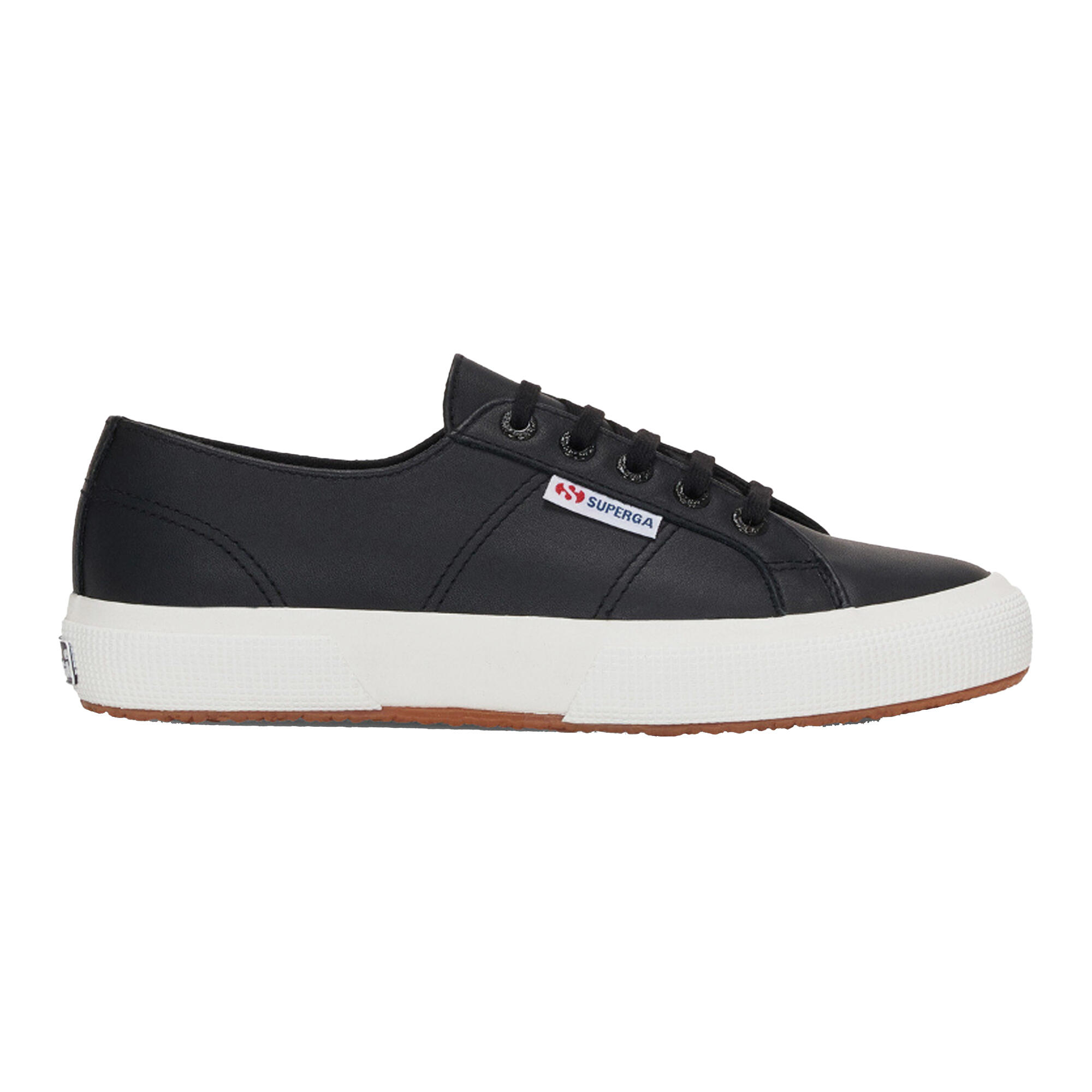 Unisex Adult 2750 Nappa Leather Trainers (Black/Avorio) SUPERGA