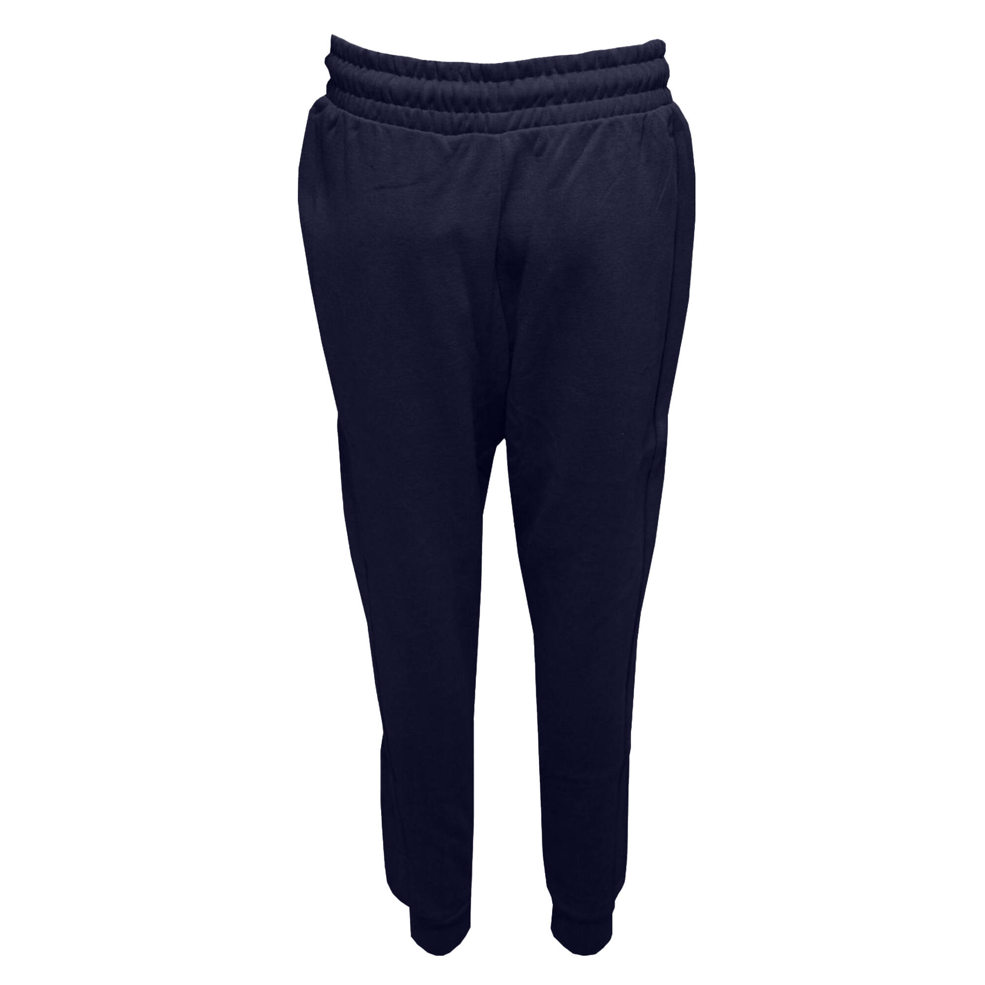 Womens/Ladies Fitted Joggers (Navy) 2/2
