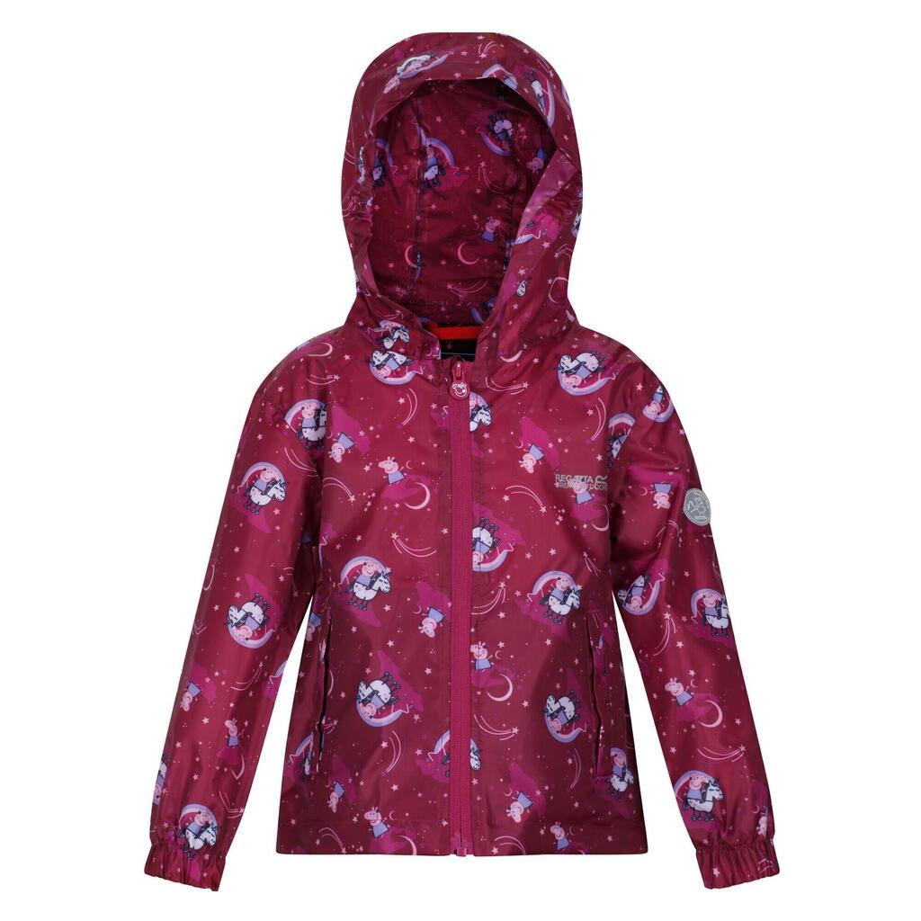 Childrens/Kids Peppa Pig Packaway Waterproof Jacket (Raspberry Radiance)