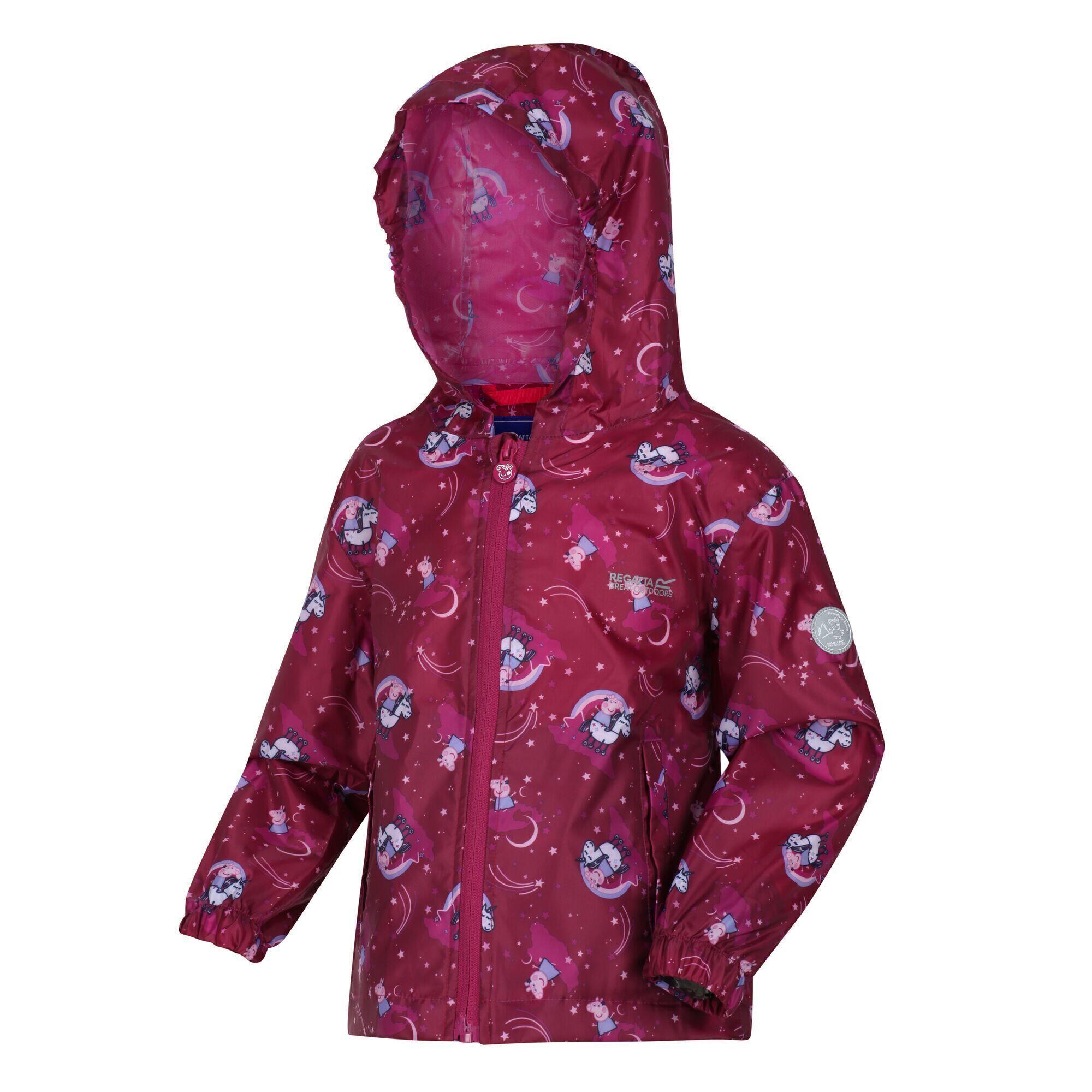 Veste Imperméable Motif/style Peppa Pig Enfant (Framboise Foncé) 3/5