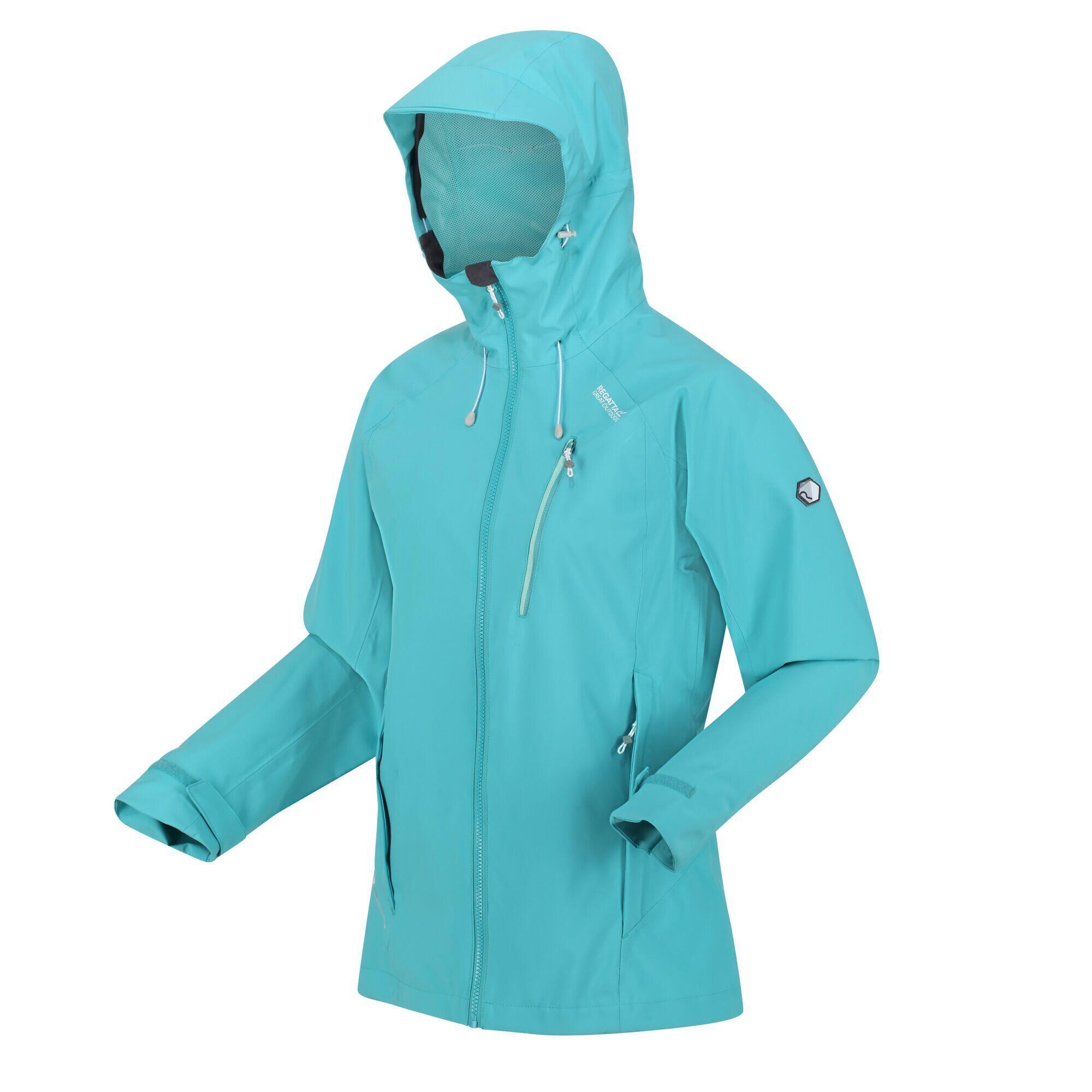 Dames Birchdale Waterdichte Shell Jas (Turquoise) 3/4