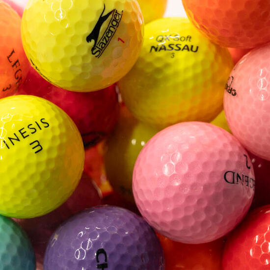 Reconditionné - BALLES DE GOLF D'OCCASION COULEURS x 50 - Excellent etat