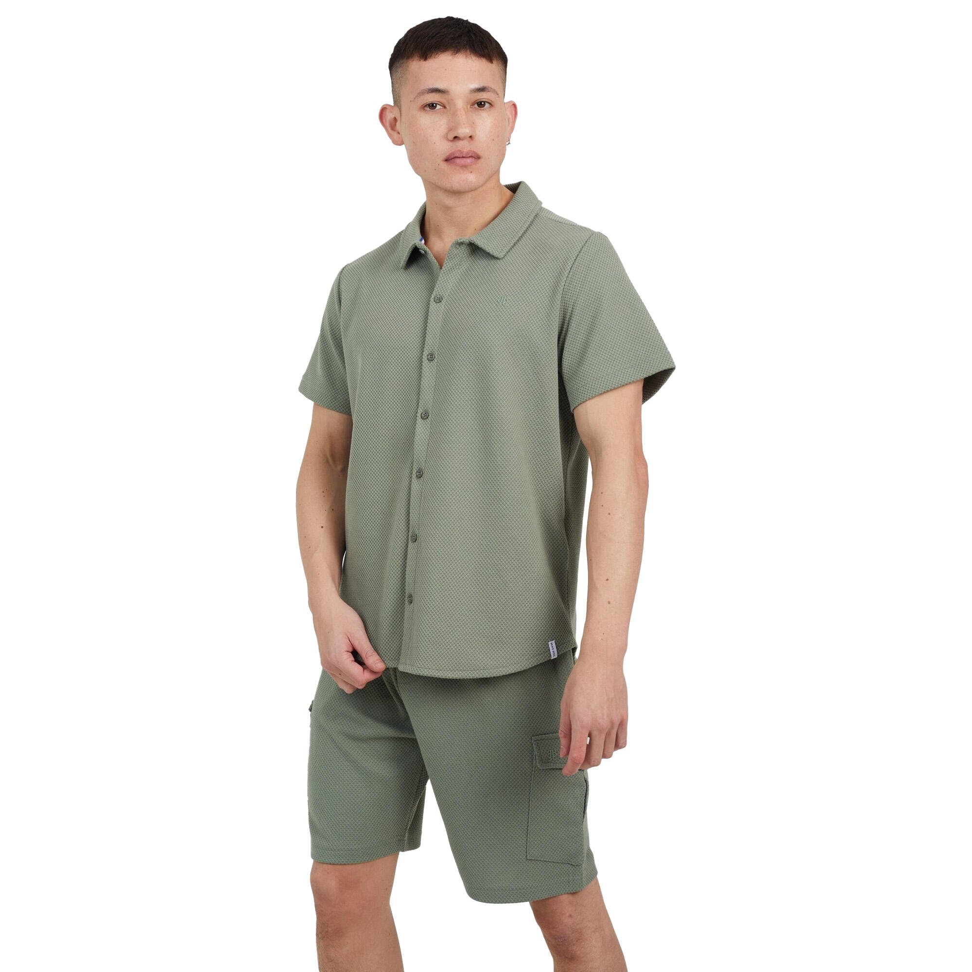 BRAVE SOUL Mens Cadby Textured Cargo Shorts (Light Sand)