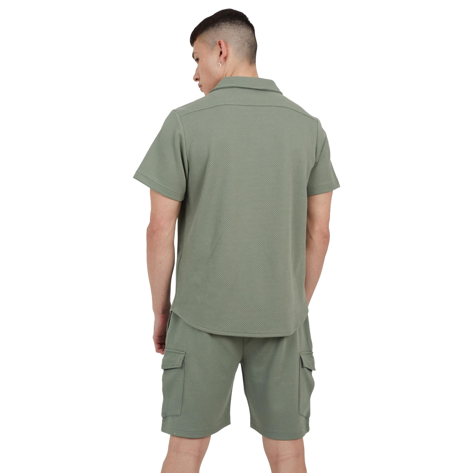 Mens Cadby Textured Cargo Shorts (Light Sand) 2/5