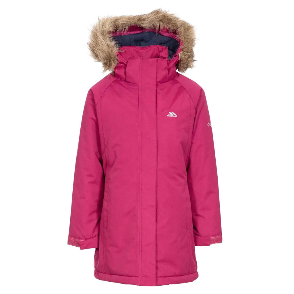 Childrens Girls Fame Waterproof Parka Jacket (Cranberry)