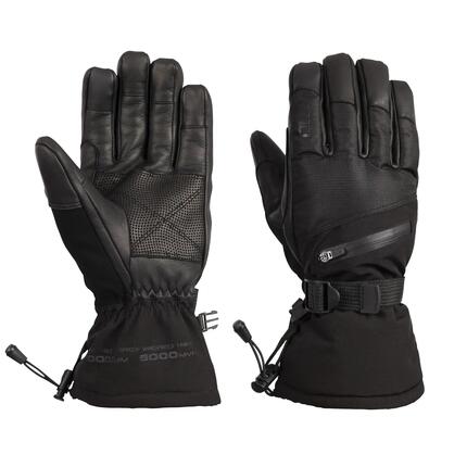 HerrenDamen Unisex Skihandschuhe "Edonia DLX", Leder Damen und Herren Schwarz