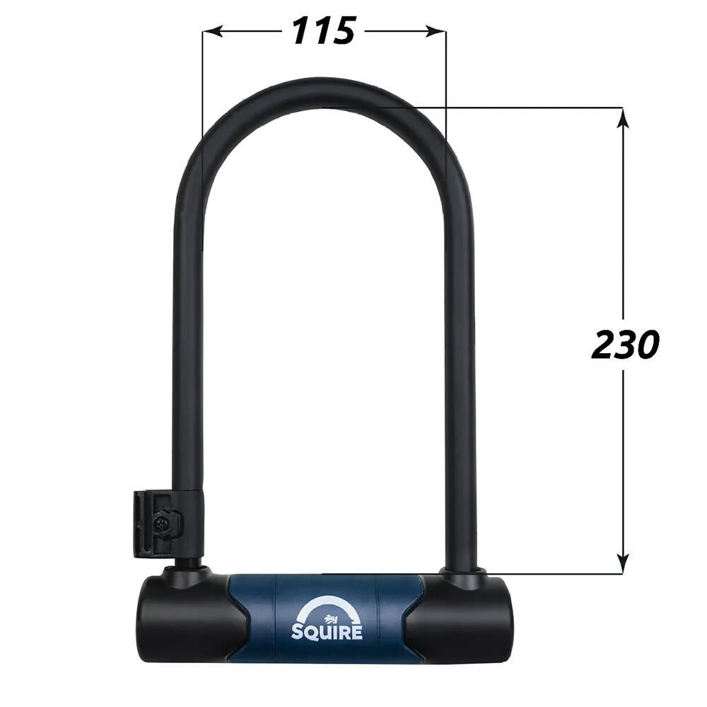 SQUIRE Nevis 10c — Arco D 13 mm en acero endurecido con cable de seguridad 3/4