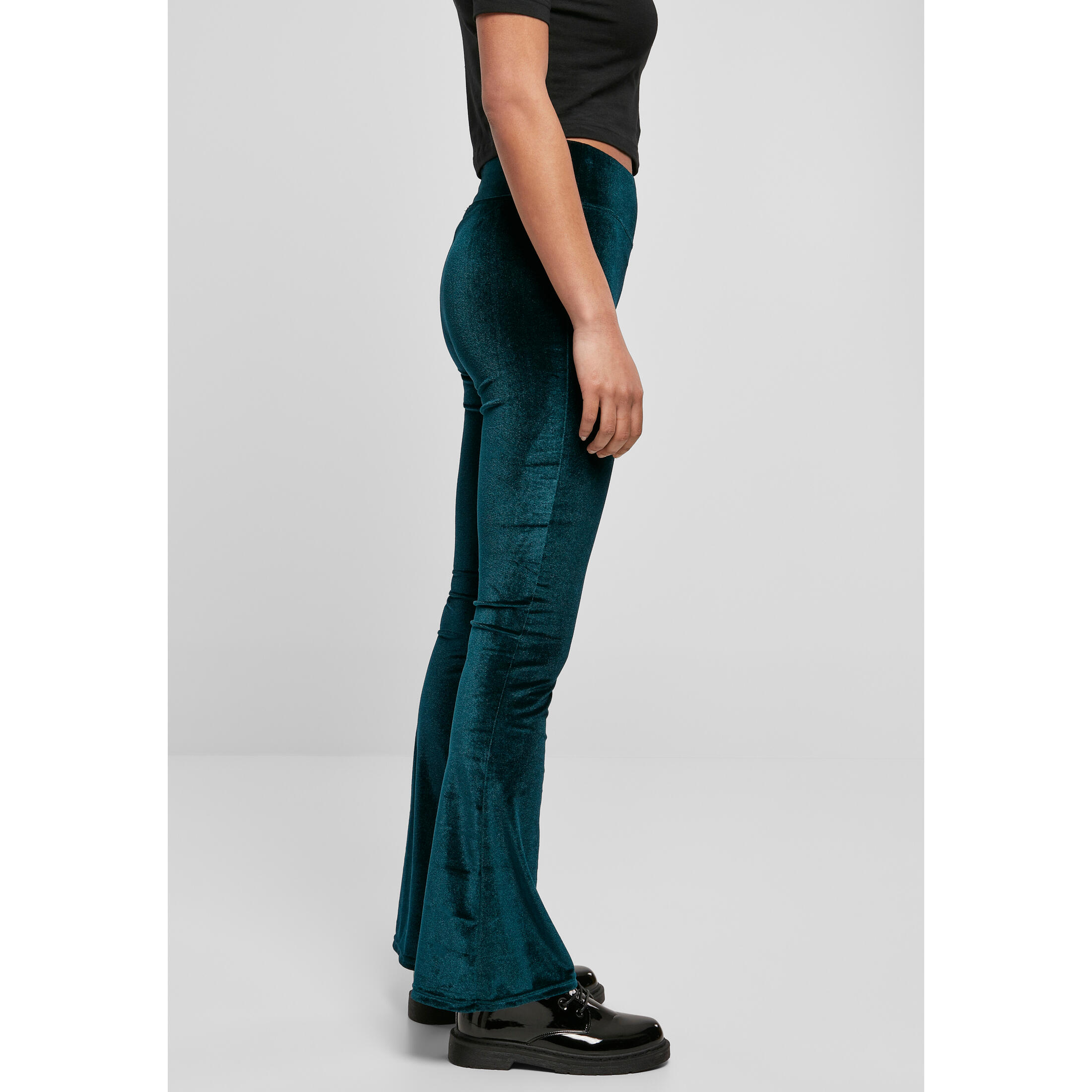 Women's high-waisted leggings Urban Classics velvet boot (GT) | Decathlon