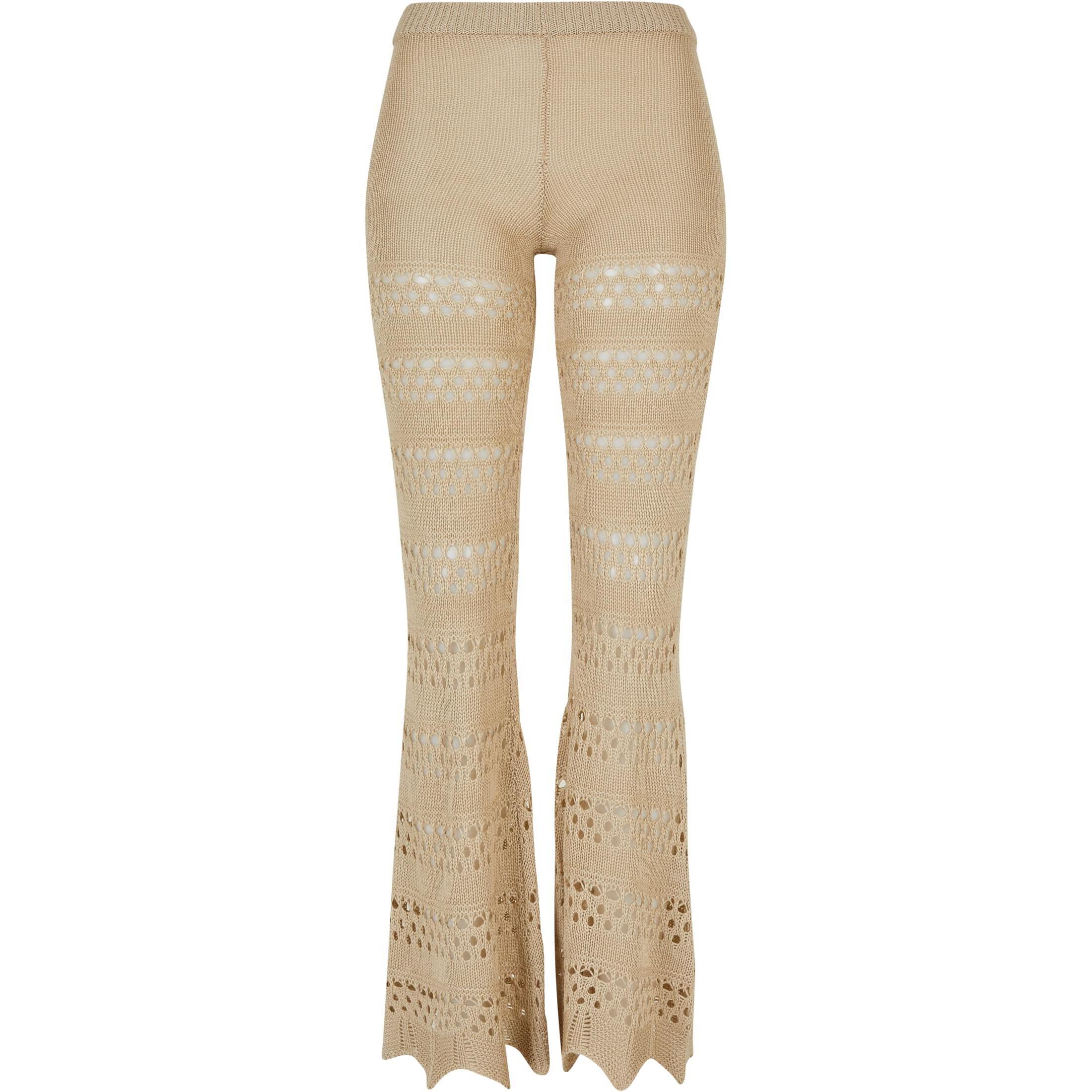 Urban Classics - Legging Évasé Tricot Au Crochet Femme Urban Classics - Legging - Beige - Decathlon