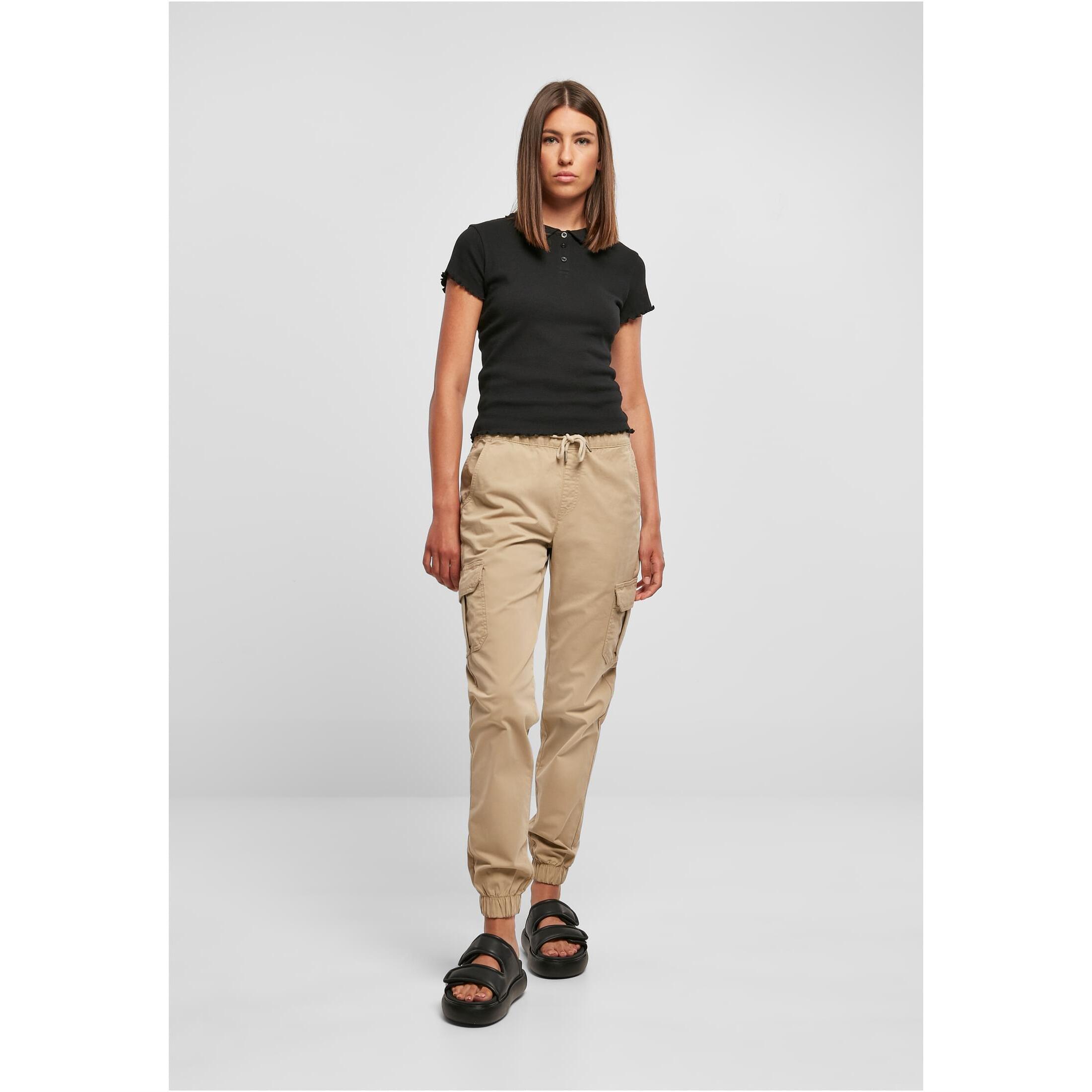 URBAN CLASSICS Women's large size Polo shirt Urban Classics Rib