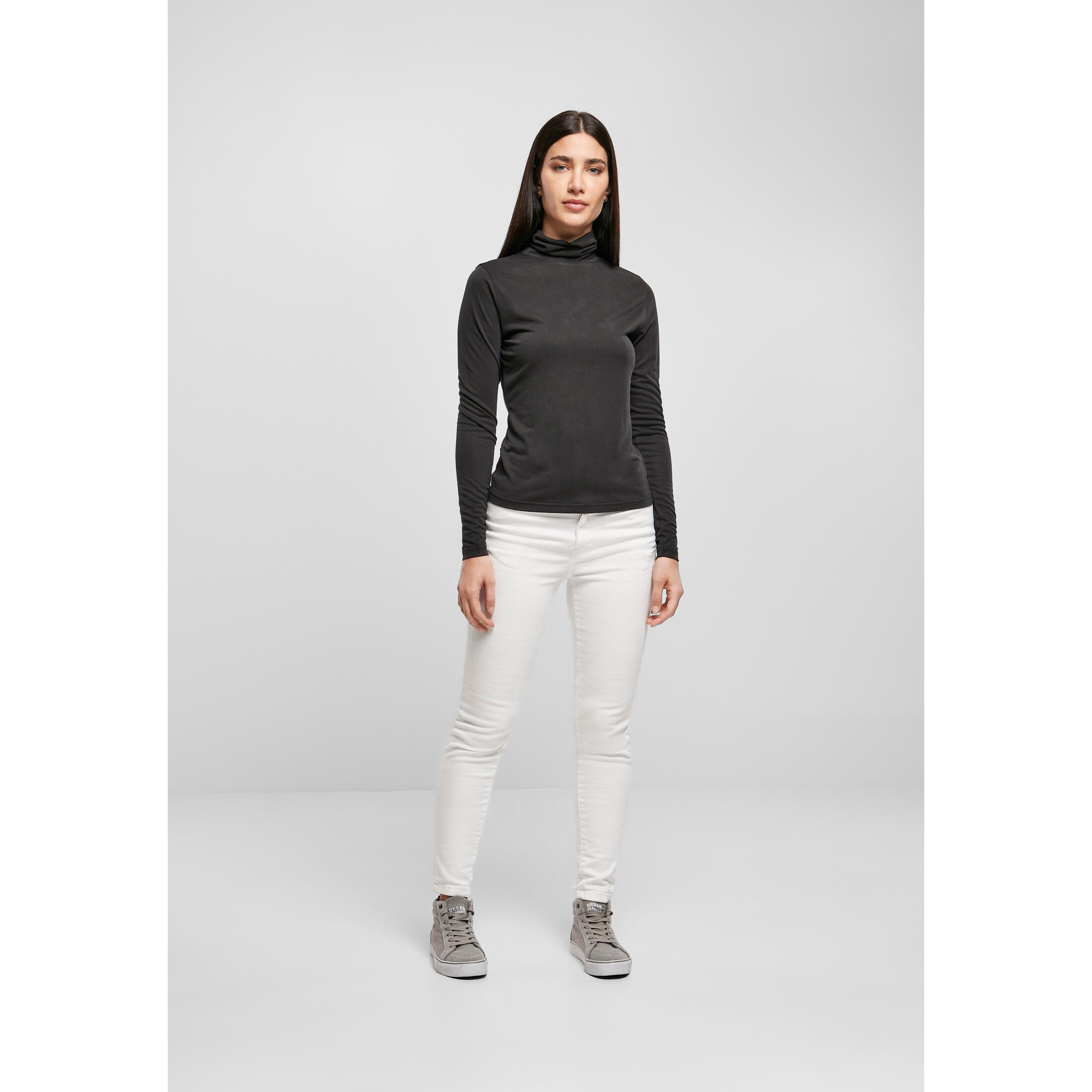 Urban Classics - Pull Col Roulé Manches Longues Femme Urban Classics Modal - Pull - Noir - Decathlon