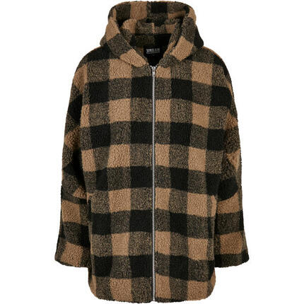 Damski polar Urban Classics hooded oversized check sherpa