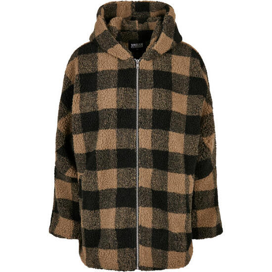 Damski polar Urban Classics hooded oversized check sherpa