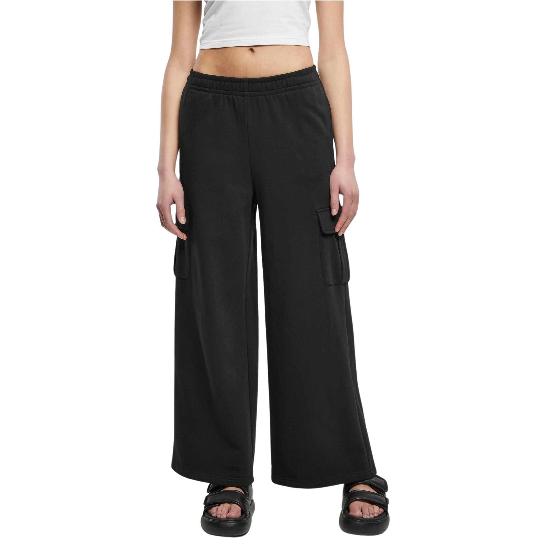 Urban Classics - Pantalon Cargo Taille Haute À Jambe Large Femme Urban Classics Terry - Pantalon De Chasse - Noir - Decathlon