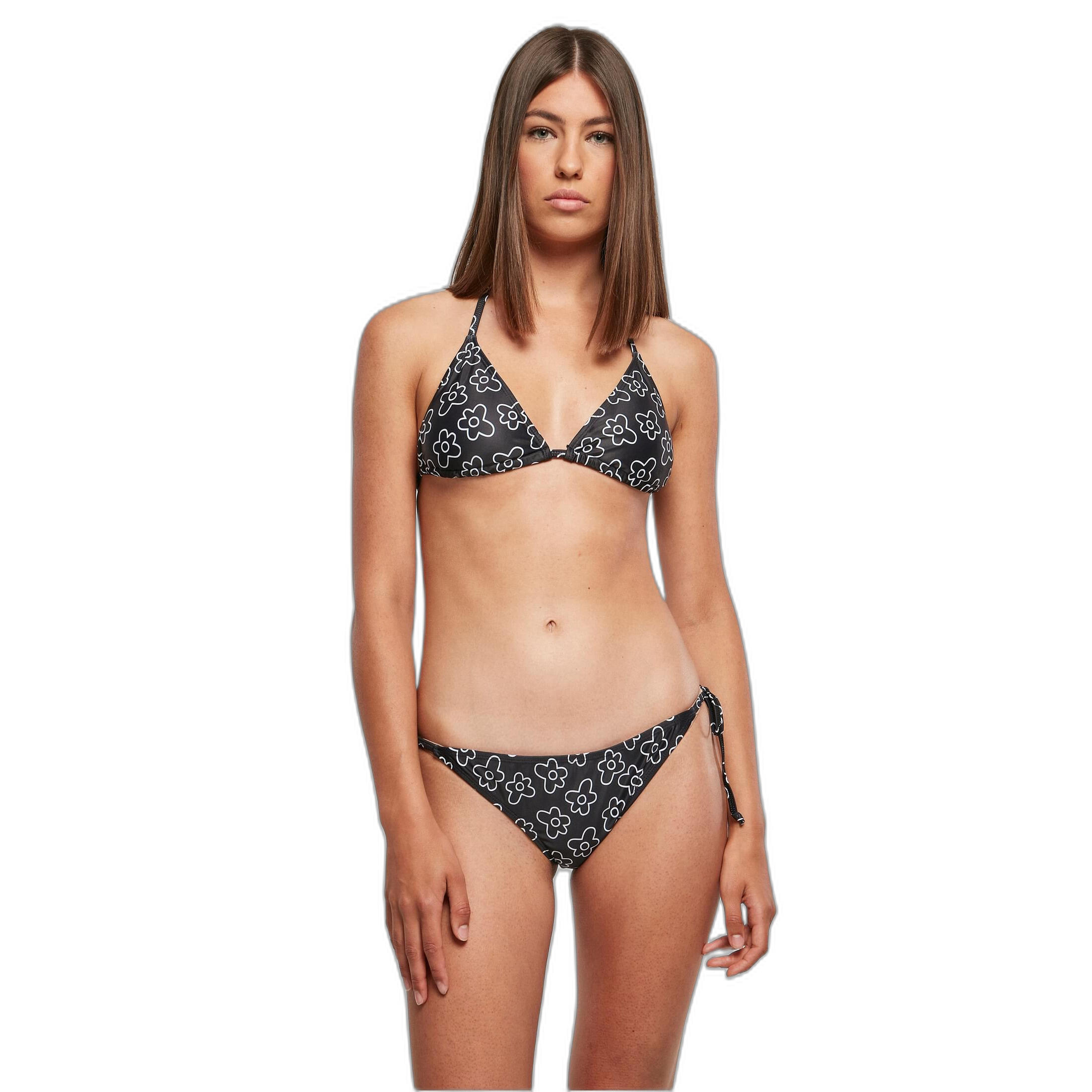 Urban Classics - Maillot De Bain 2 Pièces À Motif Triangle Femme Urban Classics - Maillot De Bain 2 Pièces - Noir - 36 Xs - Decathlon