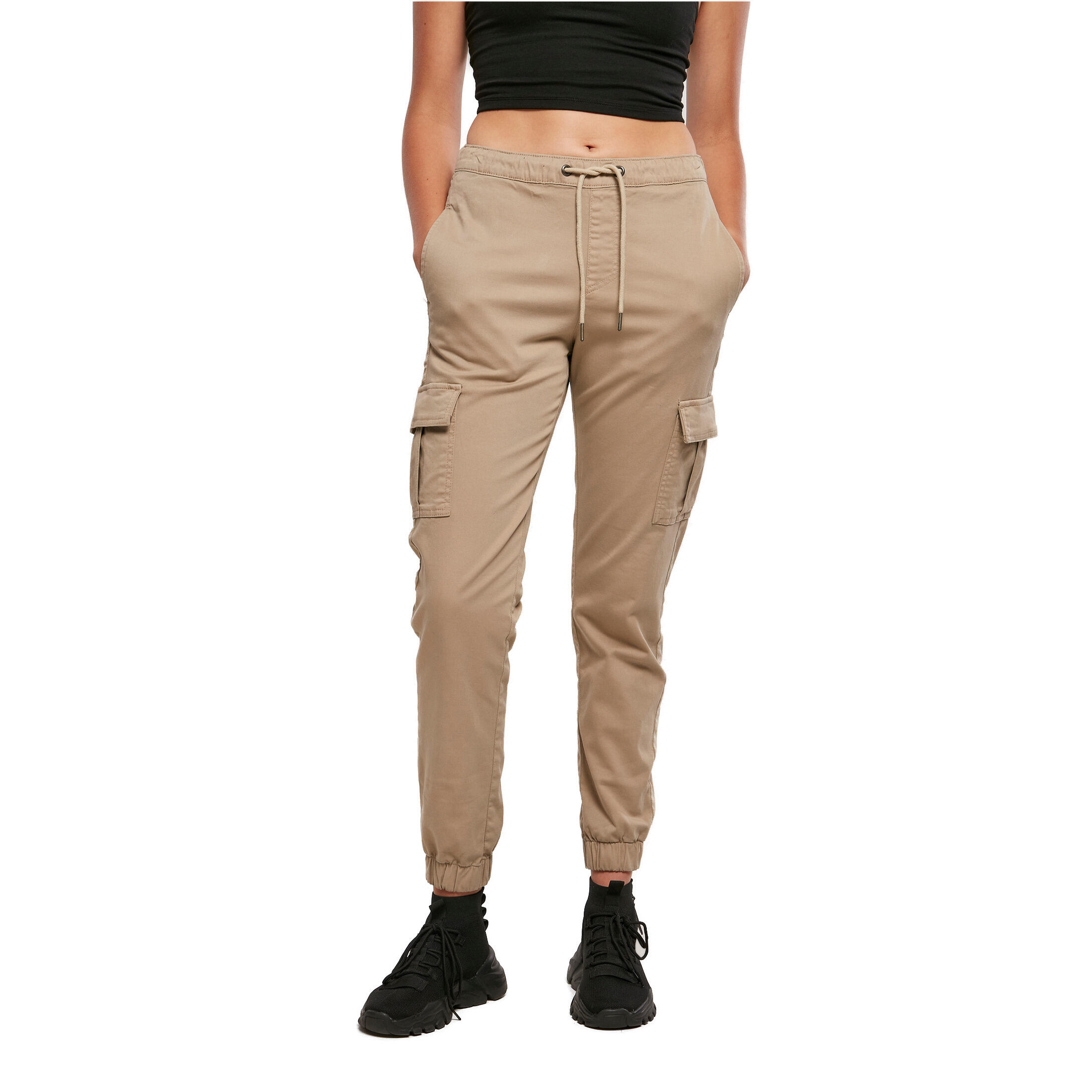 Urban Classics - Pantalon De Jogging Cargo Confortable Taille Haute Femme Urban Classics Gt - Pantalons - Beige|marron - Decathlon