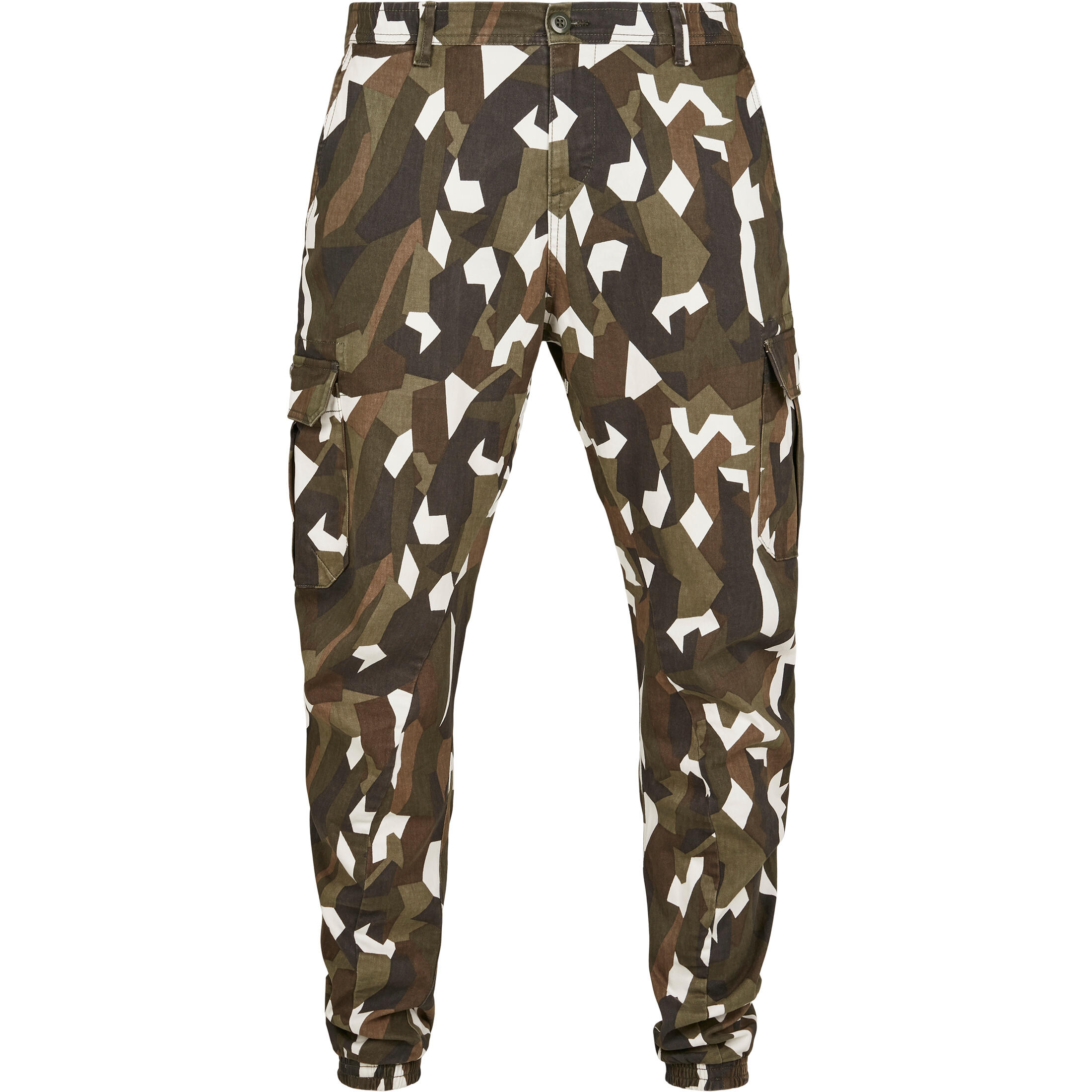 Urban Classics - Pantalon Urban Classic Geometric Stretch Twill Cargo - Pantalon De Chasse - Marron|multicolore|vert - 32 - Decathlon