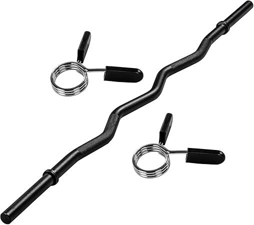 MOVIT SZ Curlstange - Schwarz mit Federverschluss 130cm , Hantelstange