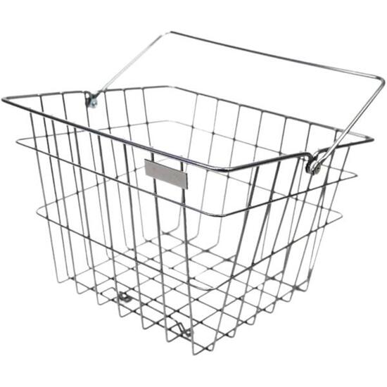 Steco Vintage kosz rowerowy stalowy chromowany z uchwytem