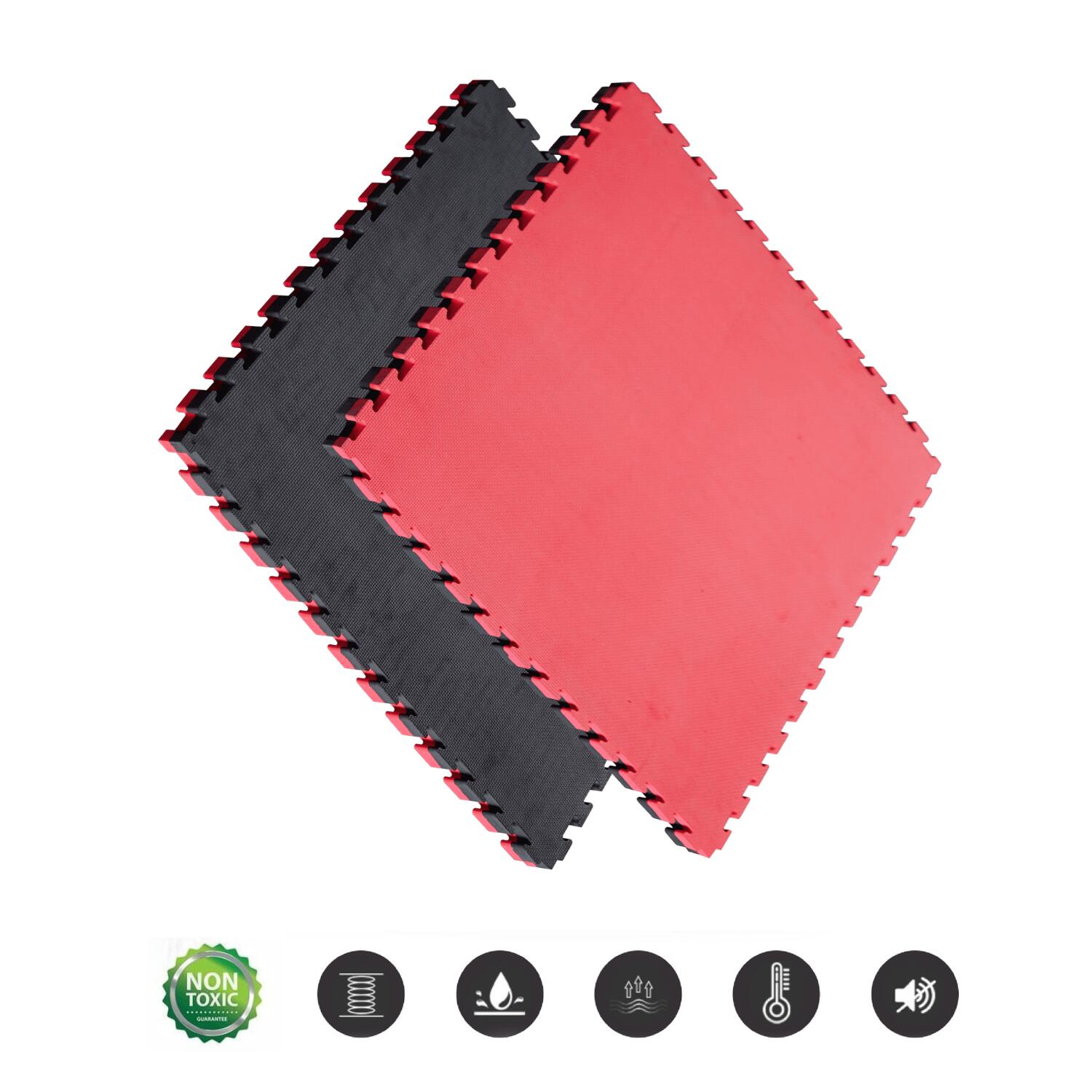 Fitness Floor Mat EVA (Red/Black)(4pcs.) - Homefittools