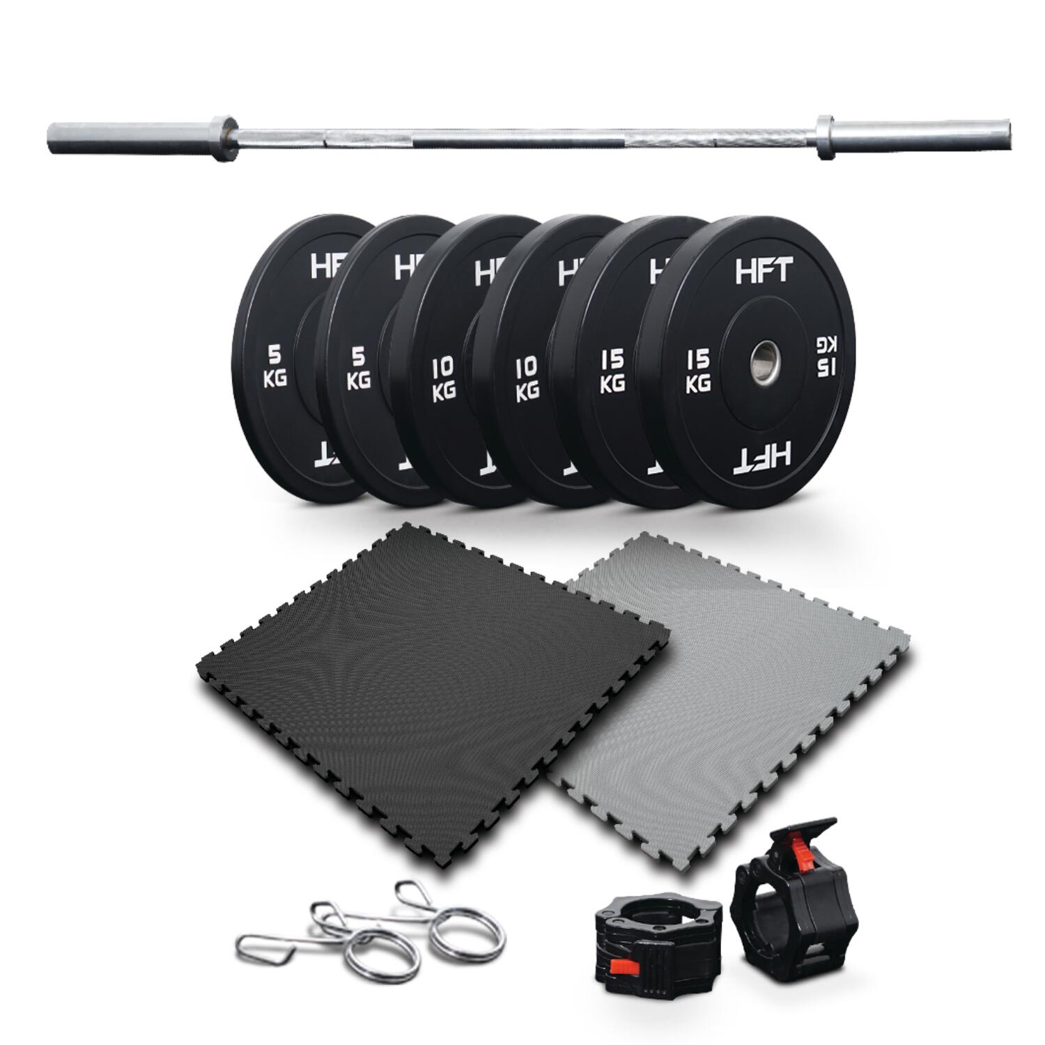 Set Powerlifting Weight plate with barbell 150kg - Homefittools
