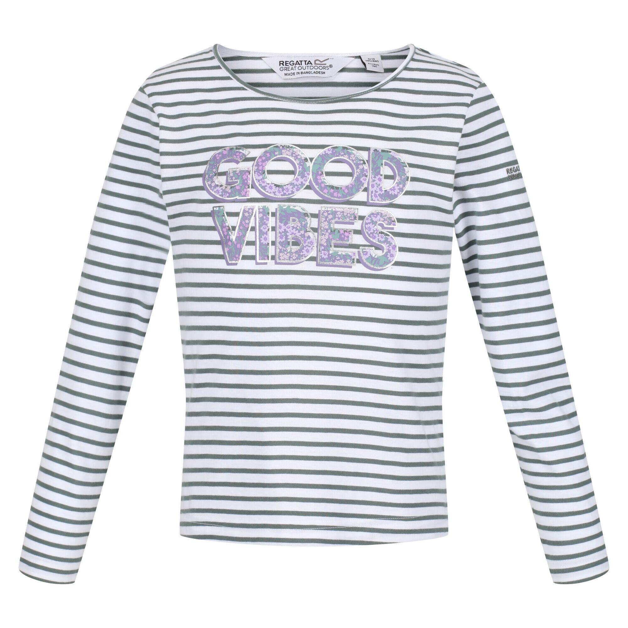 REGATTA Childrens/Kids Clarabee Slogan LongSleeved TShirt (Balsam Green)