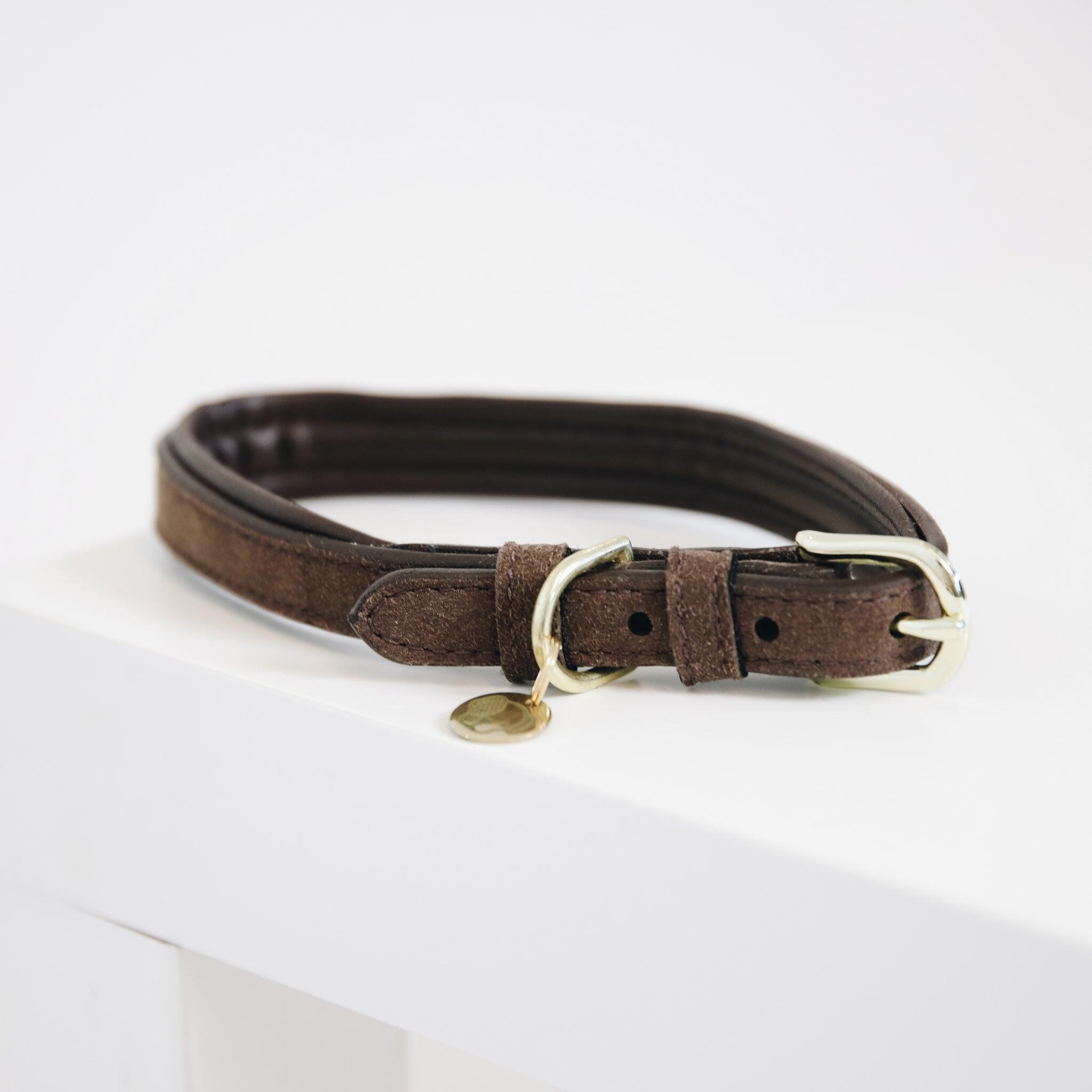 KENTUCKY HORSEWEAR Kentucky Halsband Hond Velvet Leder Bruin