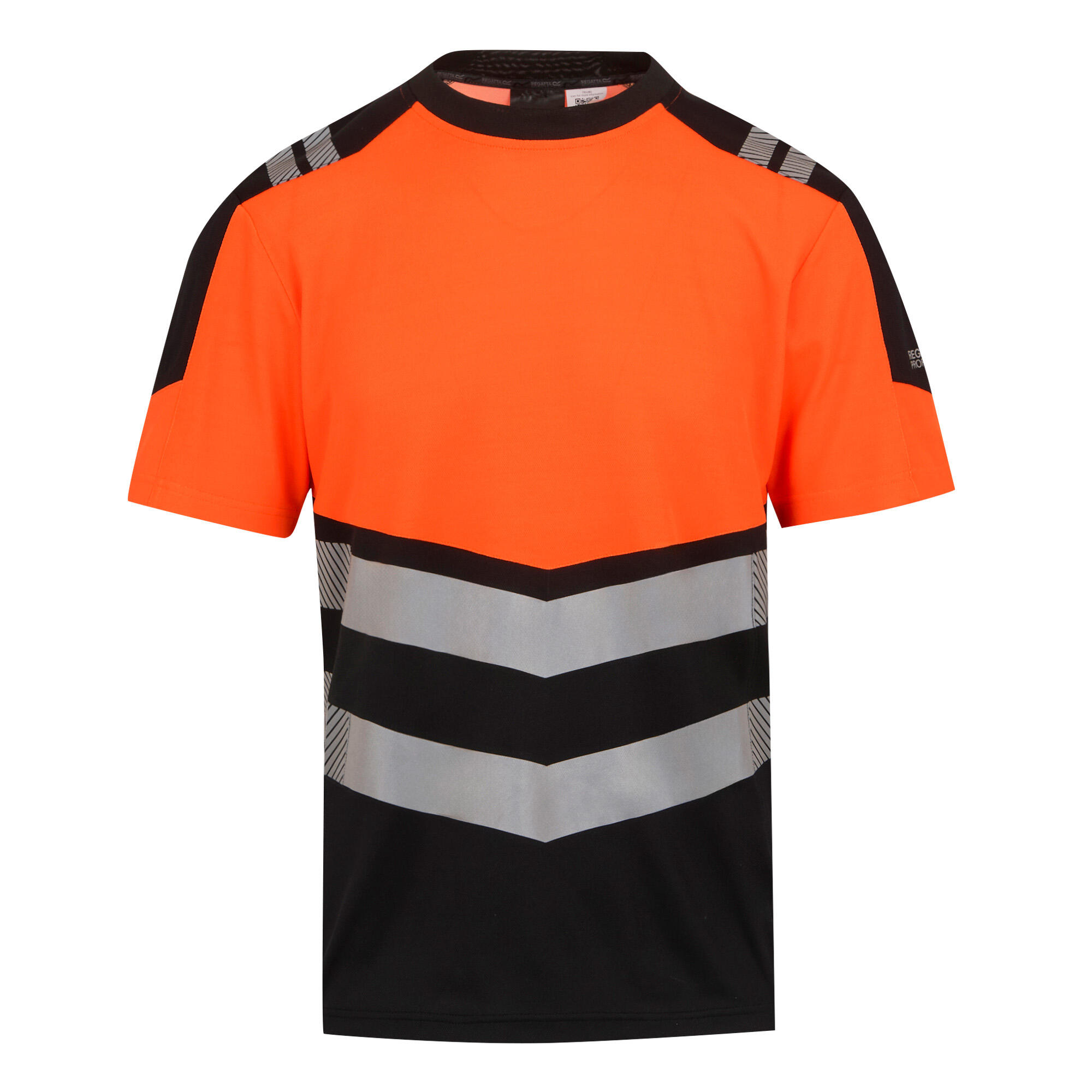 REGATTA Mens HighVis TShirt (Black/Orange)