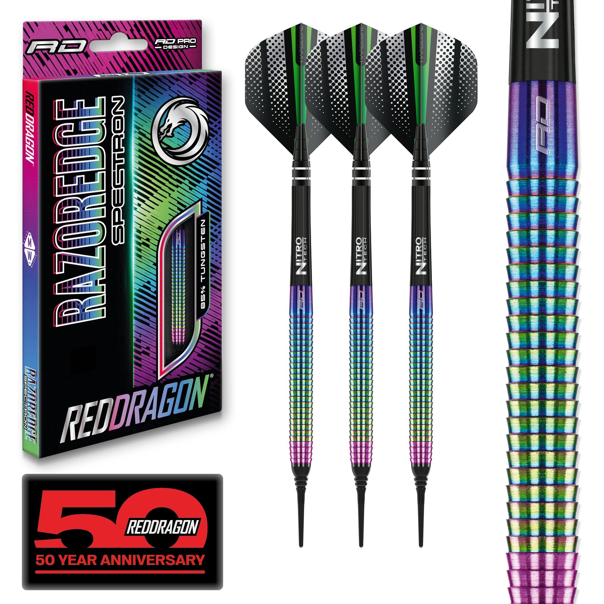 RED DRAGON DARTS Red Dragon Razor Edge Spectron 22g Steel Tip Dart Set with Flights & Shafts