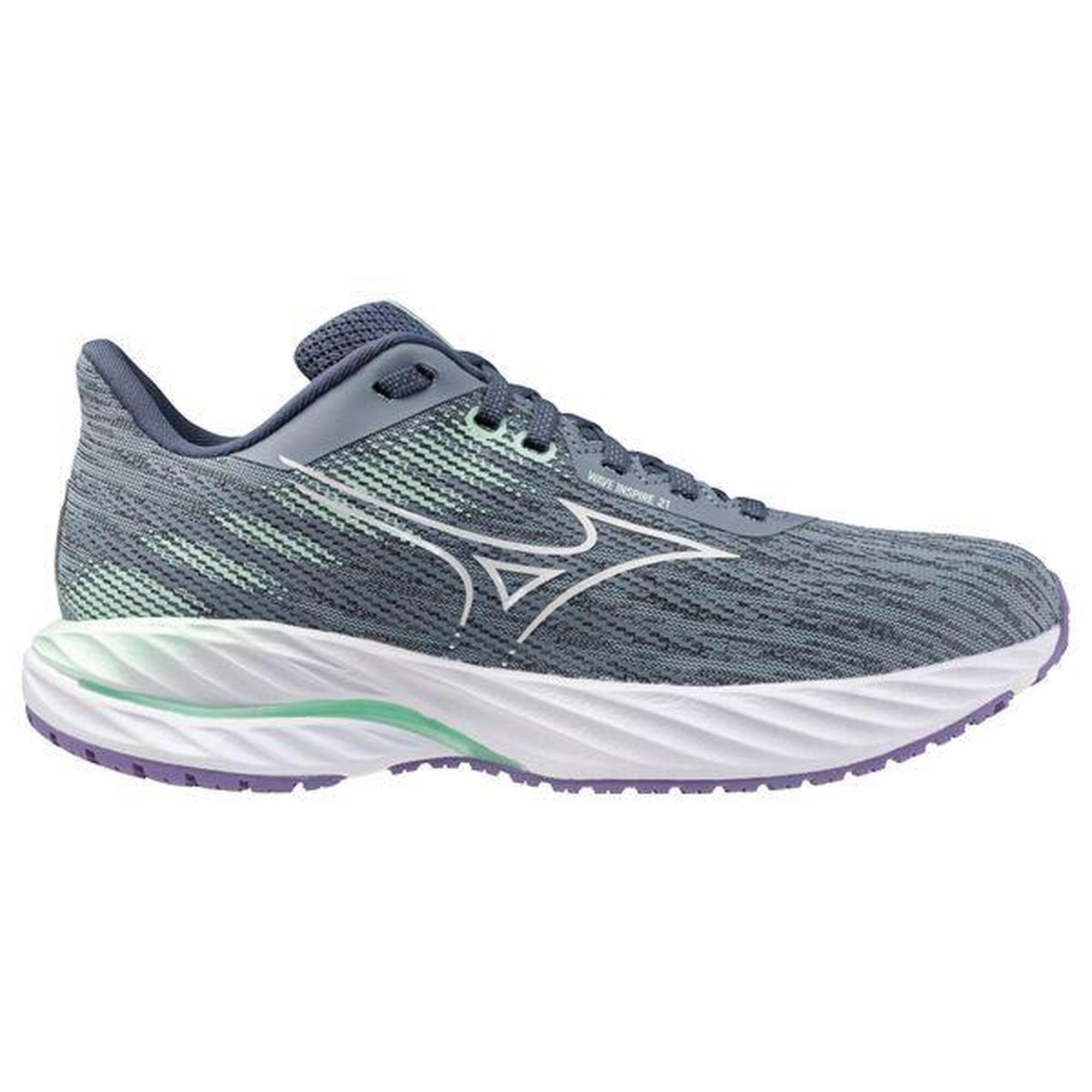 Mizuno - Chaussures Running Mizuno Wave Inspire 21 Bleu/vert Femme - Chaussures De Sport - Gris - 40 - Decathlon