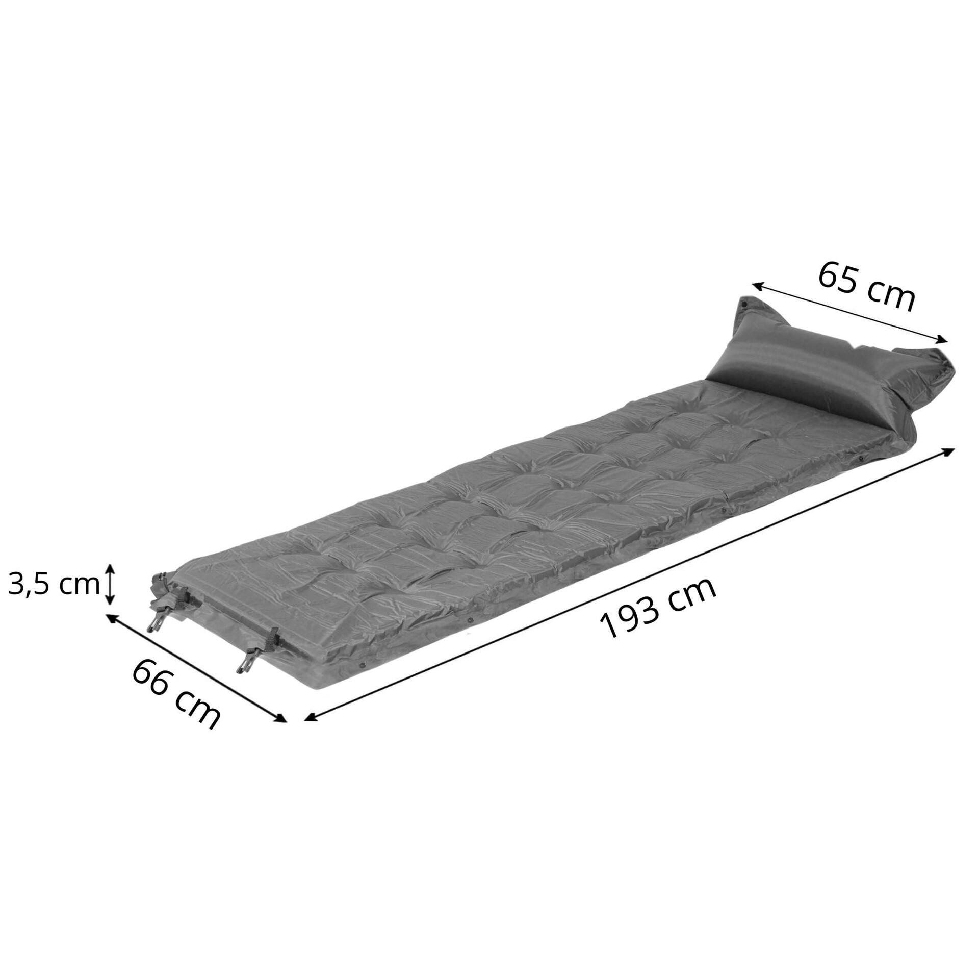 Mata samopompująca, materac 193 cm z poduszką i pokrowcem turystyczna, szara 2/7